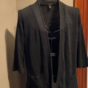 J. Jill Wearever Collection Ribbed Black Open Cardigan Sz. XS Petite